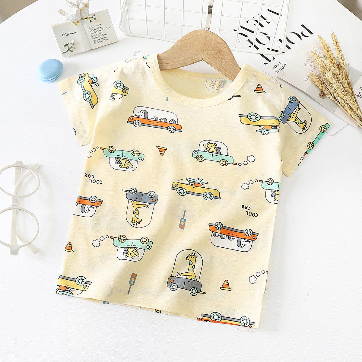 Cotton Short-Sleeved T-Shirt for Kids and Babies