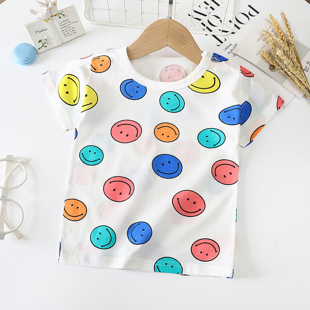 Cotton Short-Sleeved T-Shirt for Kids and Babies