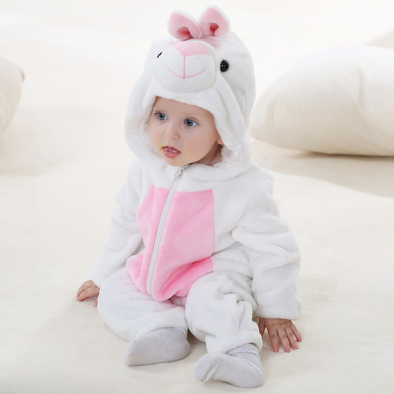 Flannel Animal Baby Romper