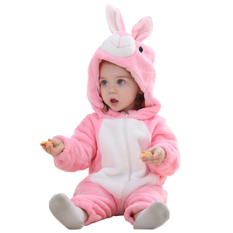 Flannel Animal Baby Romper