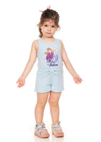 Toddler Girls Sleeveless Romper – Blue