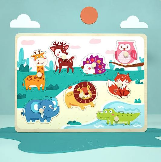 Wooden 3D Animal Puzzle Board