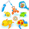 Wind-Up Swimming Turtle & Fishing Bath Set