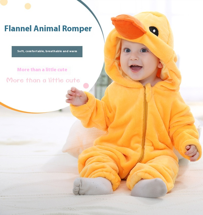 Flannel Animal Baby Romper