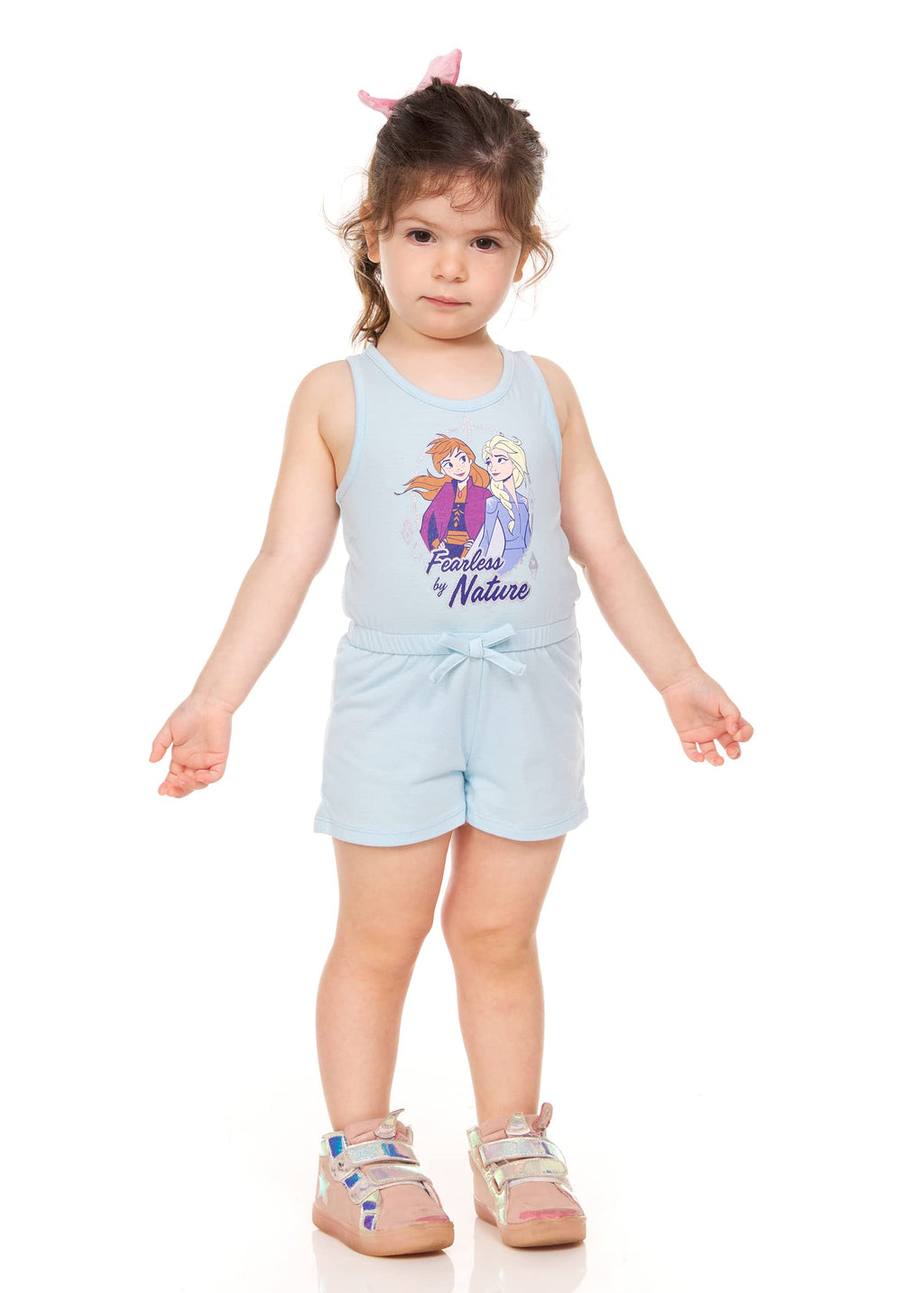 Toddler Girls Sleeveless Romper – Blue