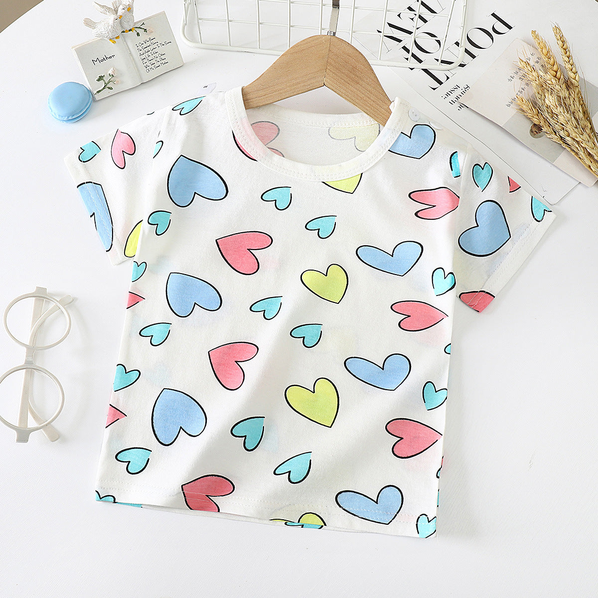 Cotton Short-Sleeved T-Shirt for Kids and Babies