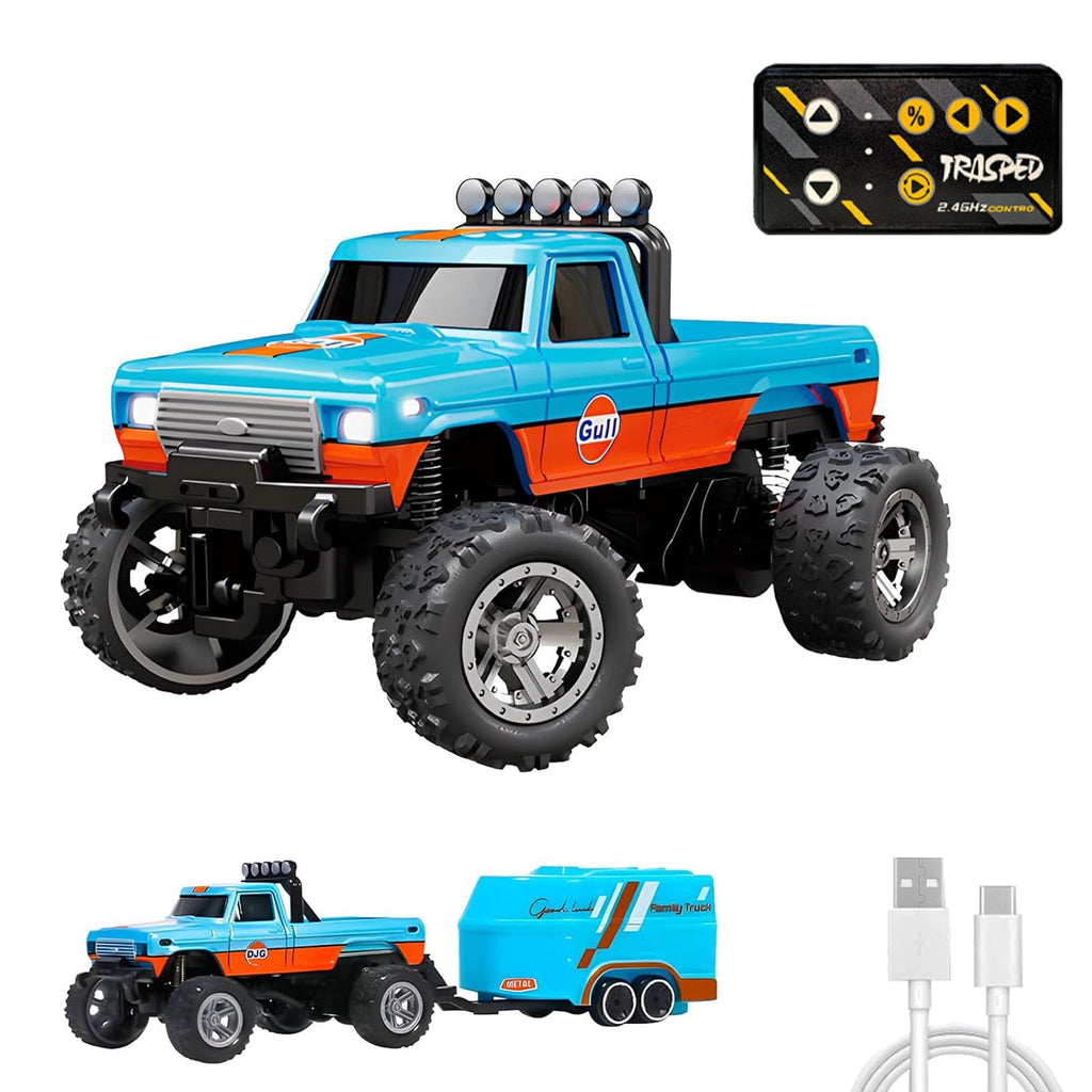 Mini RC Monster Truck with Trailer