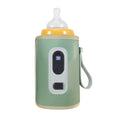 Baby Bottle Warmer Portable Milk Bottle Insulation Cover with LCD Display & 5 Gear Temperature Control Adjustable Baby Milk Heat Keeper for Car Travel Outside (Green)