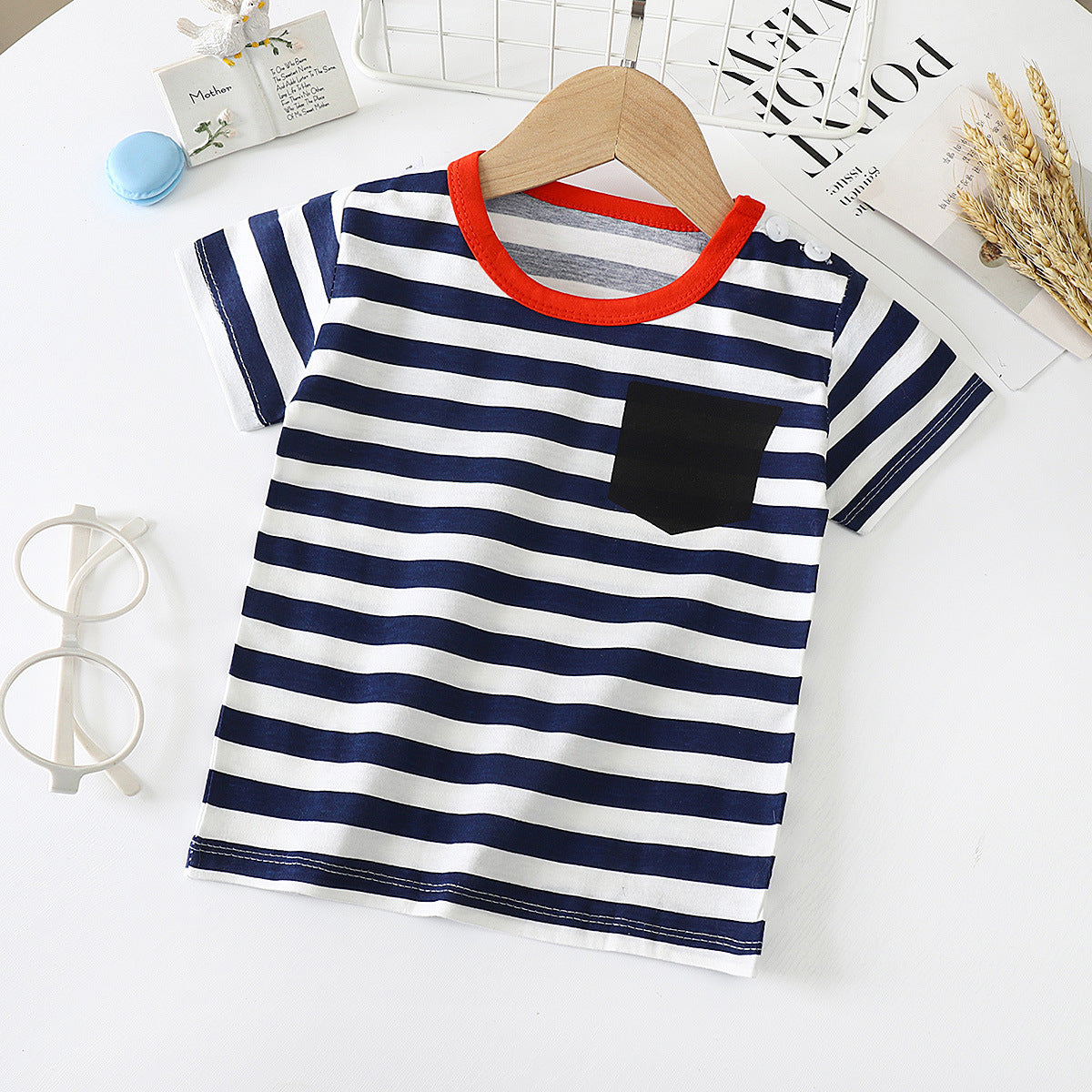 Cotton Short-Sleeved T-Shirt for Kids and Babies