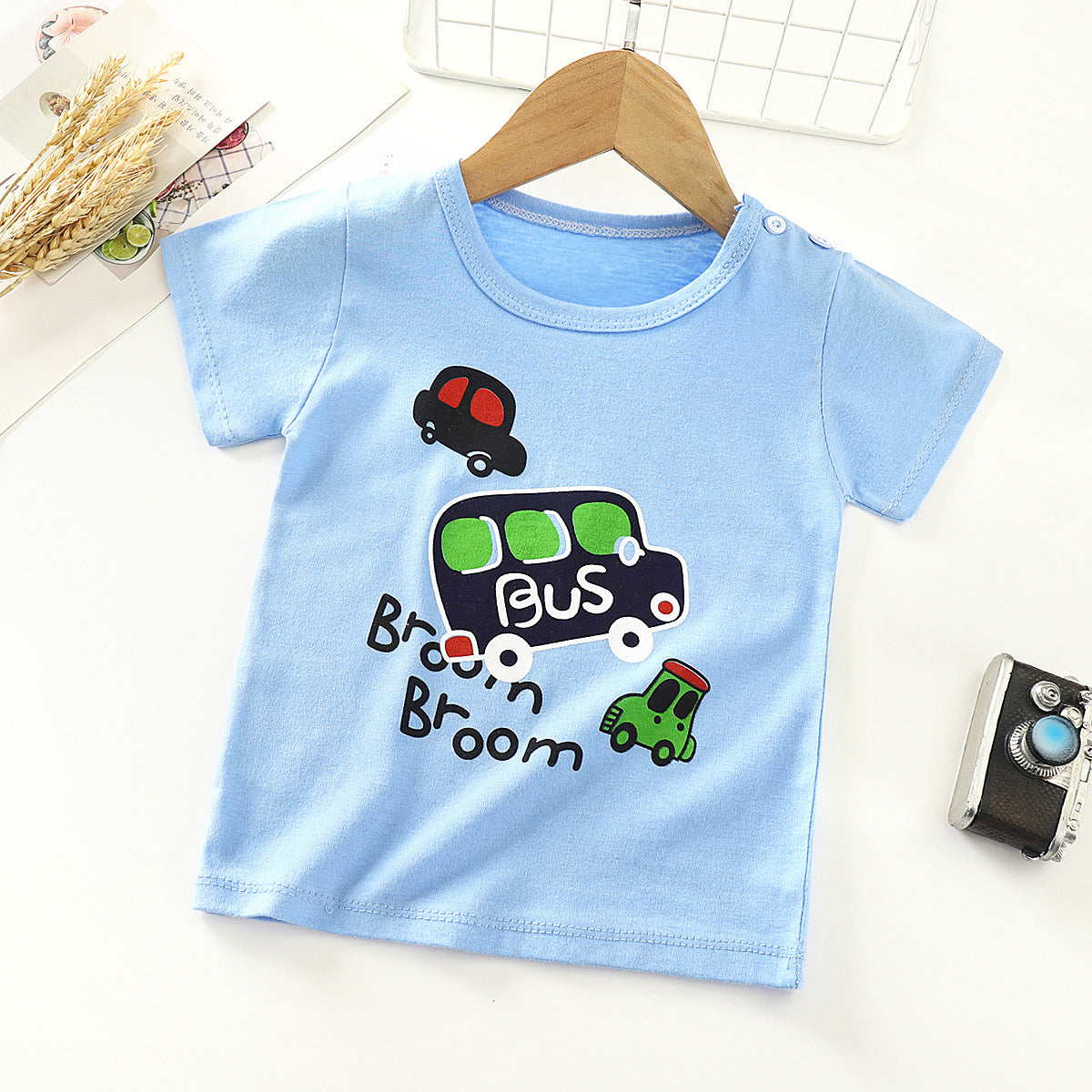 Cotton Short-Sleeved T-Shirt for Kids and Babies