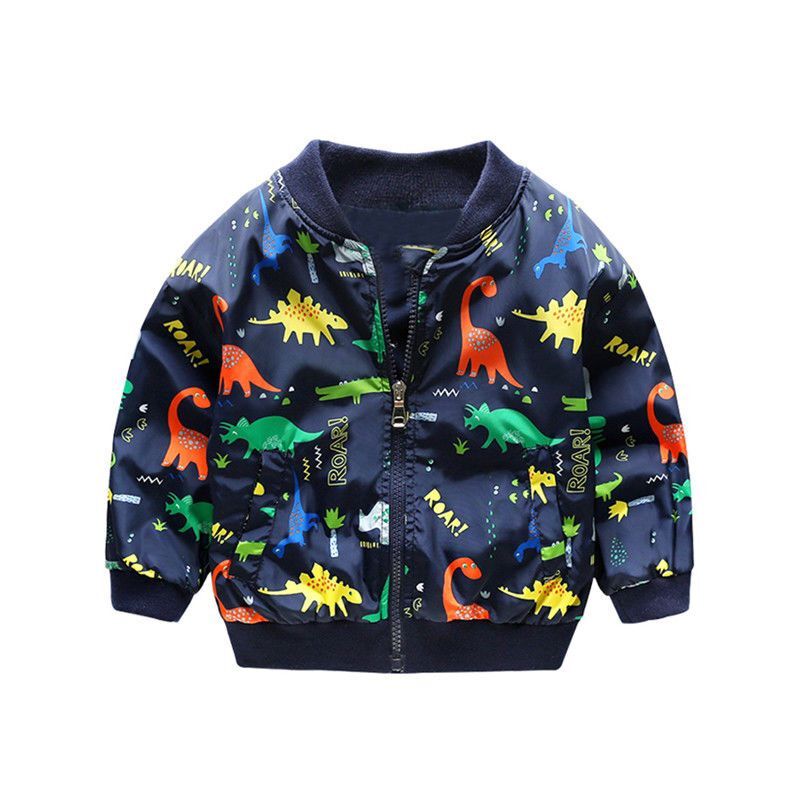 Dinosaur Print Kids' Windbreaker Jacket