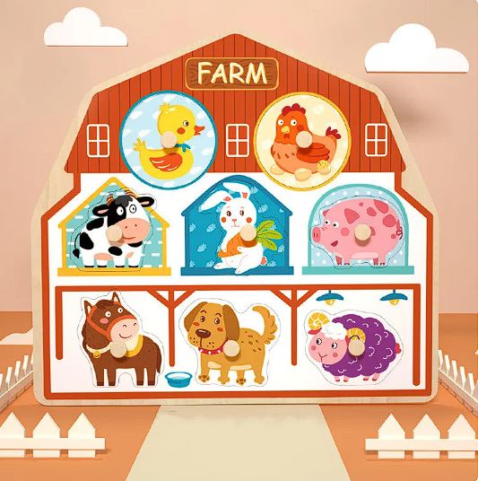 Wooden 3D Animal Puzzle Board