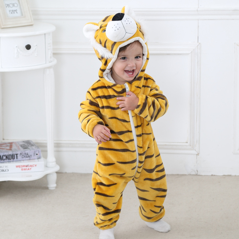 Flannel Animal Baby Romper