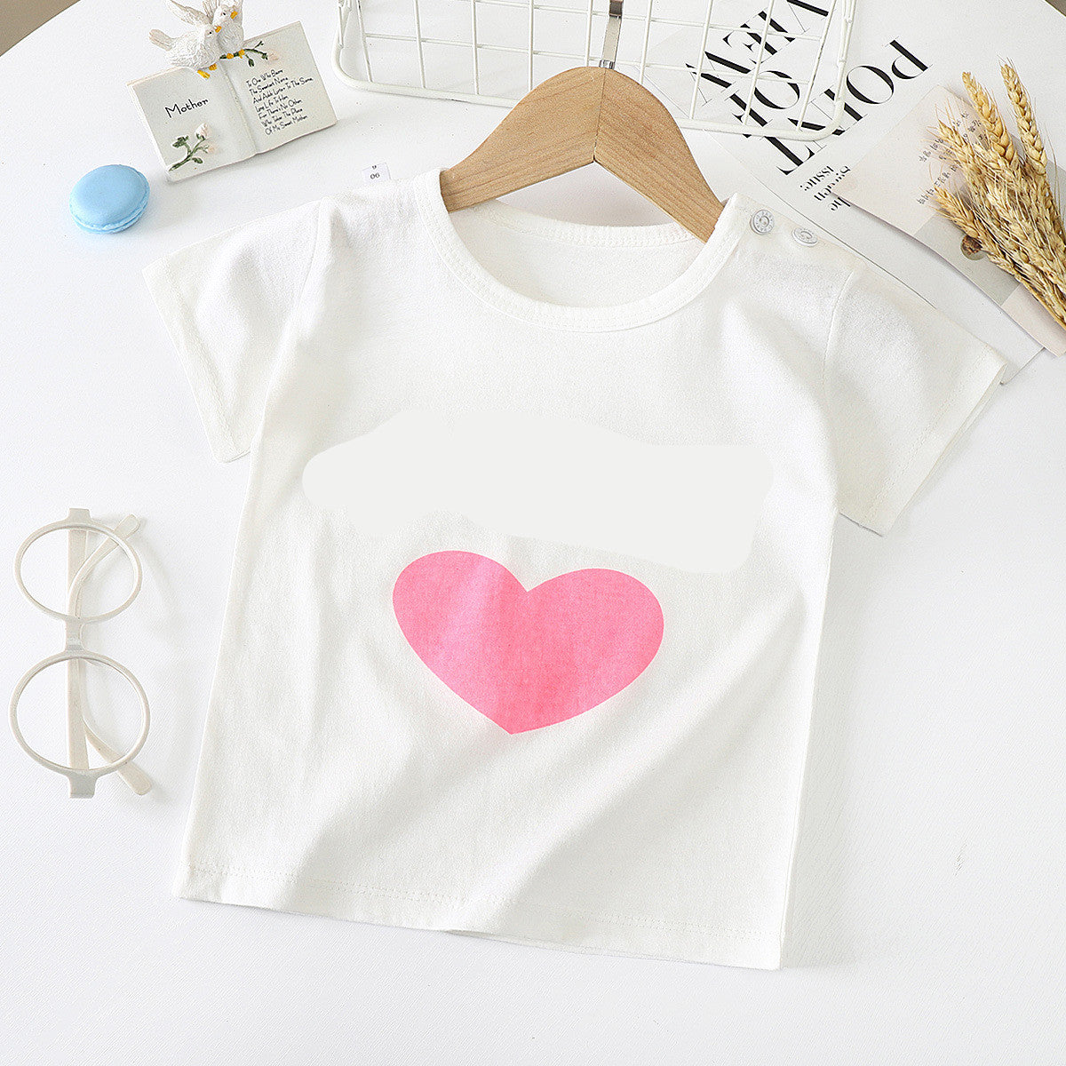Cotton Short-Sleeved T-Shirt for Kids and Babies