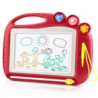 Magnetic Drawing Board with Stamps – Red