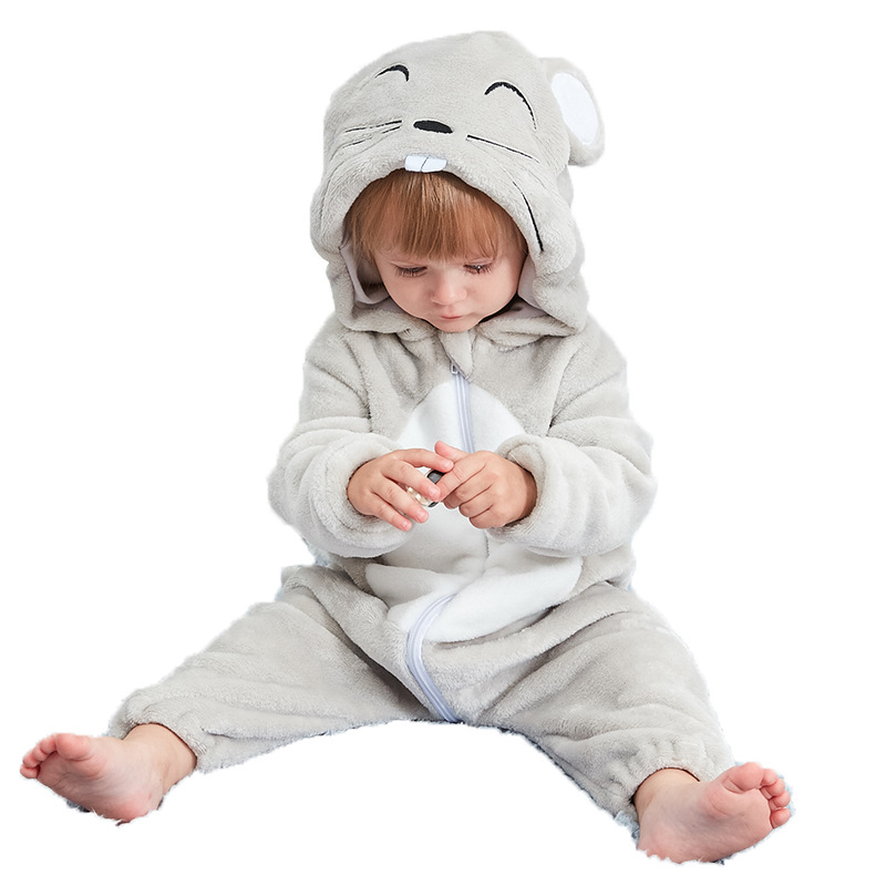 Flannel Animal Baby Romper
