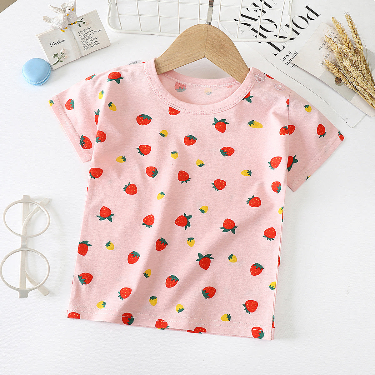 Cotton Short-Sleeved T-Shirt for Kids and Babies