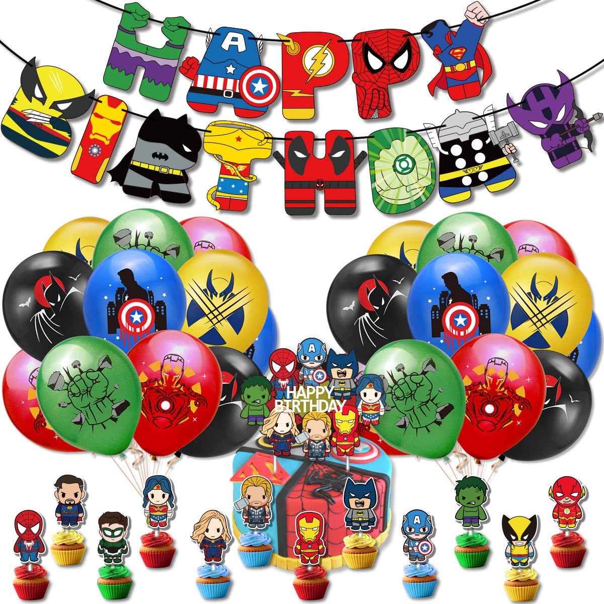 Superhero Birthday Party Decorations Set