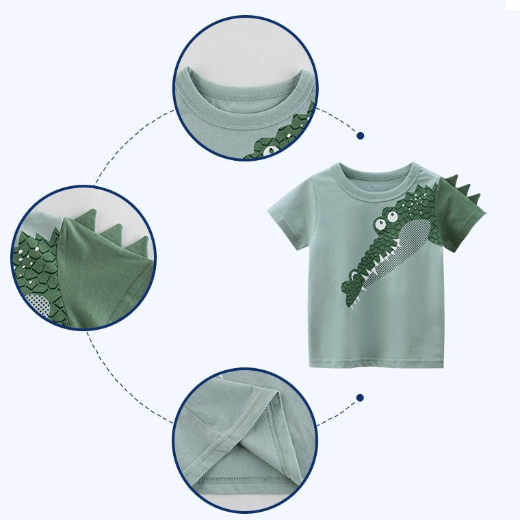 Summer Short-Sleeved T-Shirt for Boys and Babies